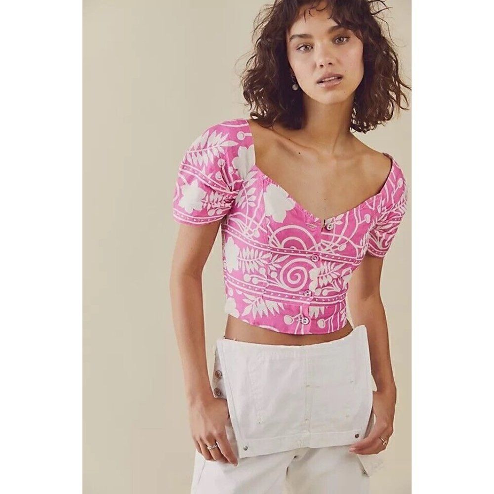 NWT FREE PEOPLE X PLACE NATIONALE Sz S / 1 DANSANTE TOP IN PINK